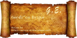 Gerócs Erika névjegykártya